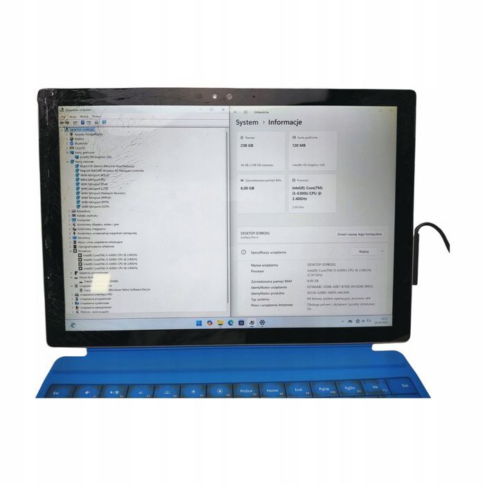 Microsoft Surface Pro 4 (1724) i5-6300U 8GB RAM 256SSD Win11