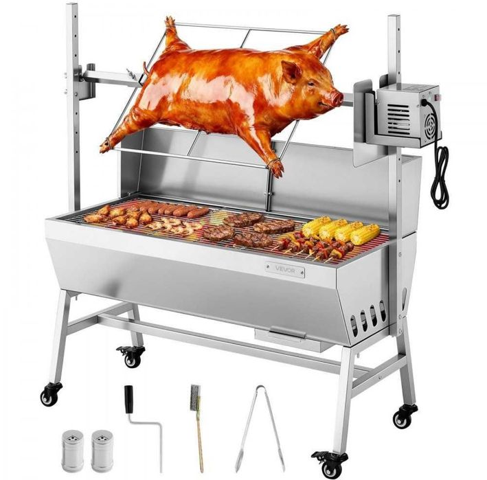 Grelhador INOX com motor rotativo elétrico