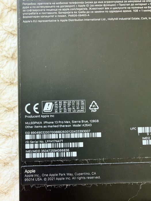 iPhone 13 pro max 128 GB niebieski sierra blue