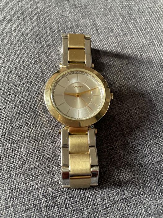 Zegarek damski oryginalny DKNY srebrno złoty