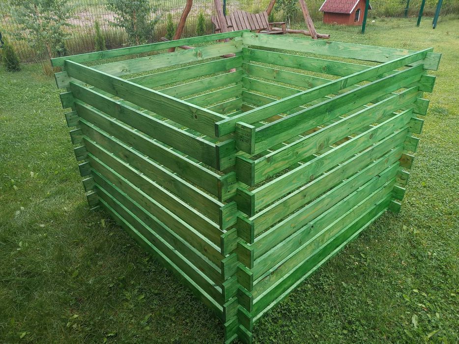 KOMPOSTOWNIK Drewniany (DUŻY) 145x145x105 ZIELONY