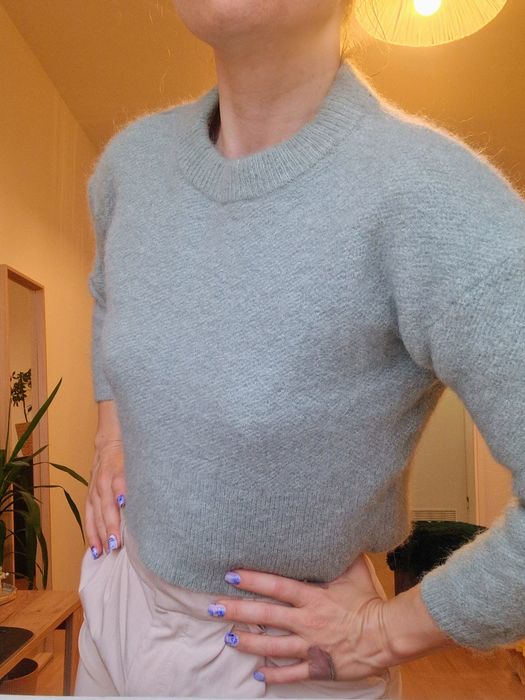 Sweter z alpaki sage green S