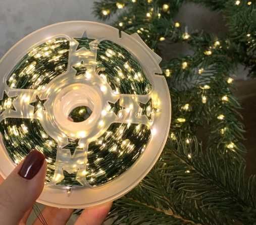 Гірлянда нитка РОСА 50/100/200 метрів на зеленому дроті з пультом