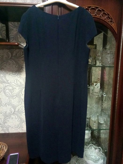 Святковий жіночий набір костюм: чорна сукня, кардиган накидка L (46)