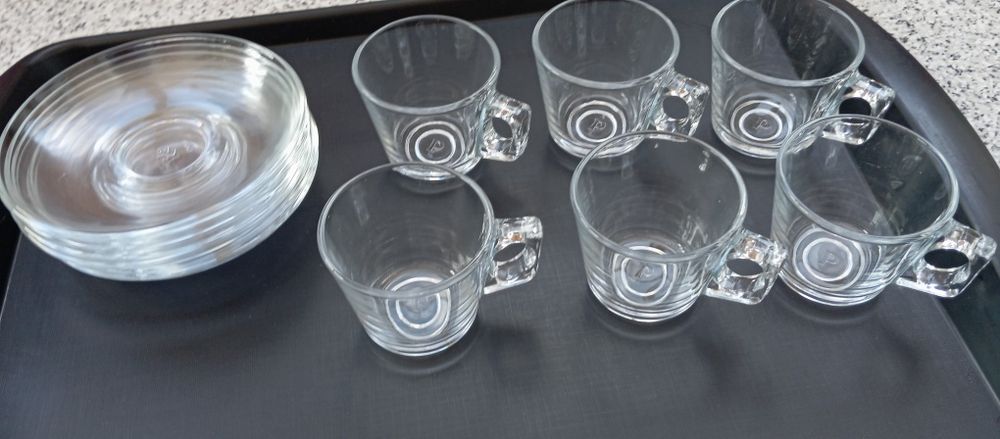 Conjunto de chávenas e pires pirex
