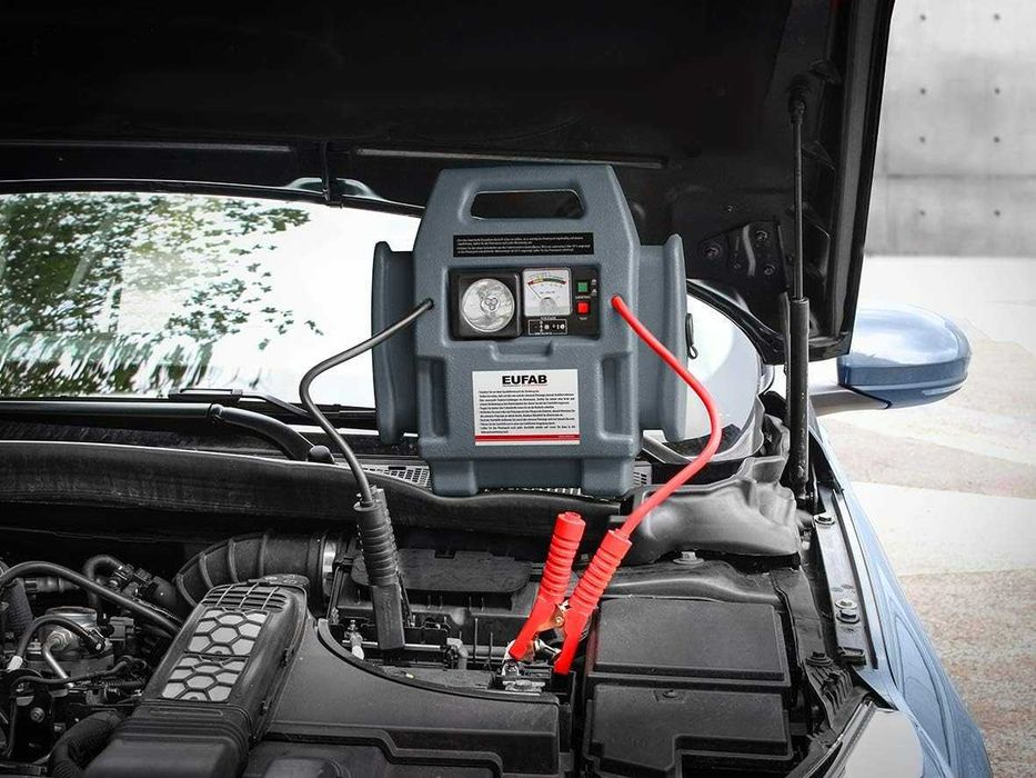 Urządzenie rozruchowe z kompresorem EUFAB 166437Ah  lampą LED 12V 300A