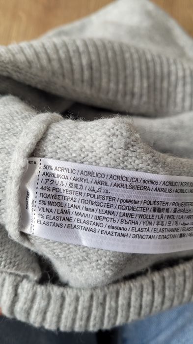 Sweter z golfem jasny wiosenny długi mango xs s M