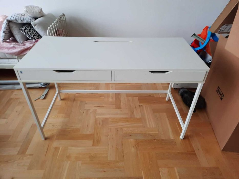 Duże Biurko IKEA ALEX białe (130x58 cm) – ok. Krakowa + opcja PODWOZU