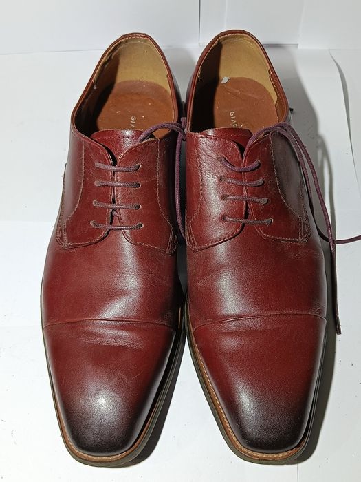 Buty Męskie GIACOMO CONTI  - Skóra Naturalna - Bordowe, rozmiar 43