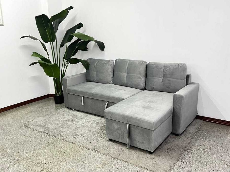 oferta sofa cama chaisselongue e baú envio grátis