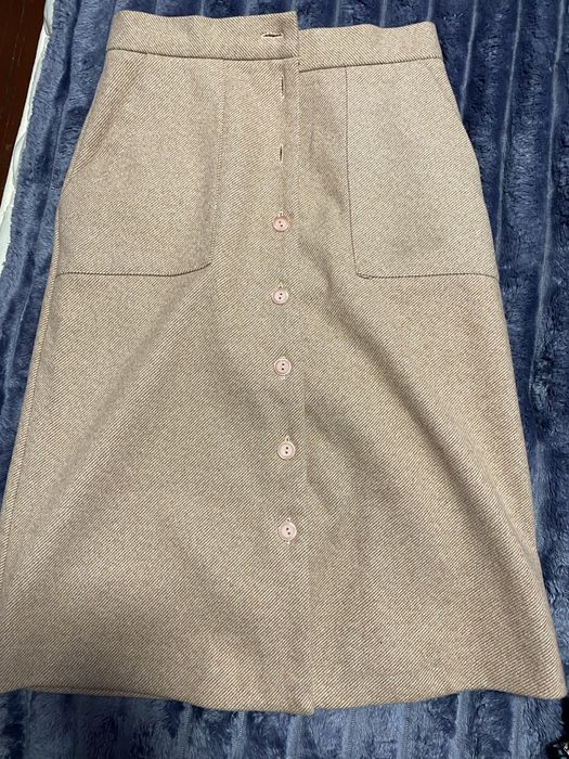 Спідниця пряма тепла персикова олівець