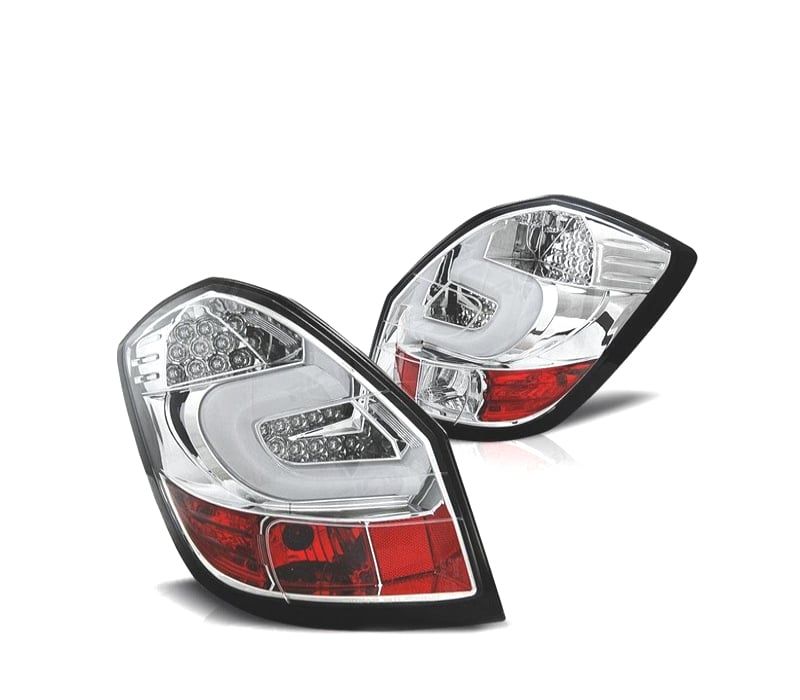 FAROLINS TRASEIROS PARA SKODA FABIA 07-10 LIGHT BAR FUNDO CROMADO