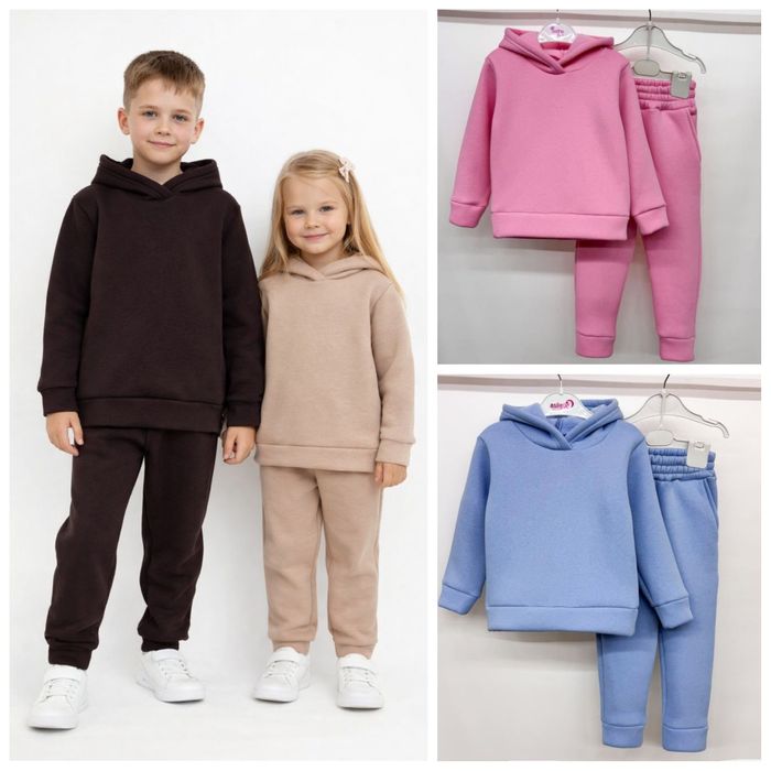 86-158см ФЛІС! Дитячий теплий костюм на флісі для мальчика/дівчинки