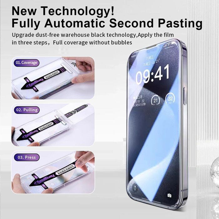 Szkło hartowane z aplikatorem iPhone 14 Pro Max Yangpol SUPER OCHRONA