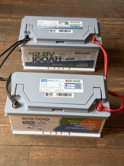 LiFePO4 акумулятори Redodo 12.8V 100Ah Smart Bluetooth — комплект 2 шт