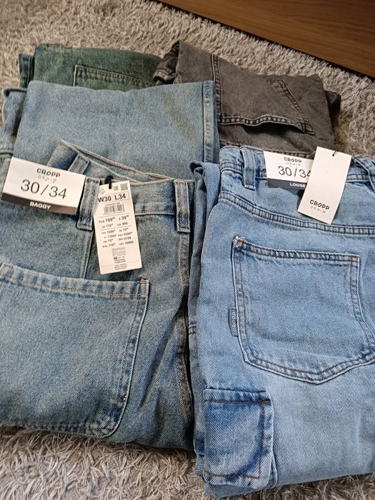 Cropp zestaw nowych spodni jeansowych 30/34