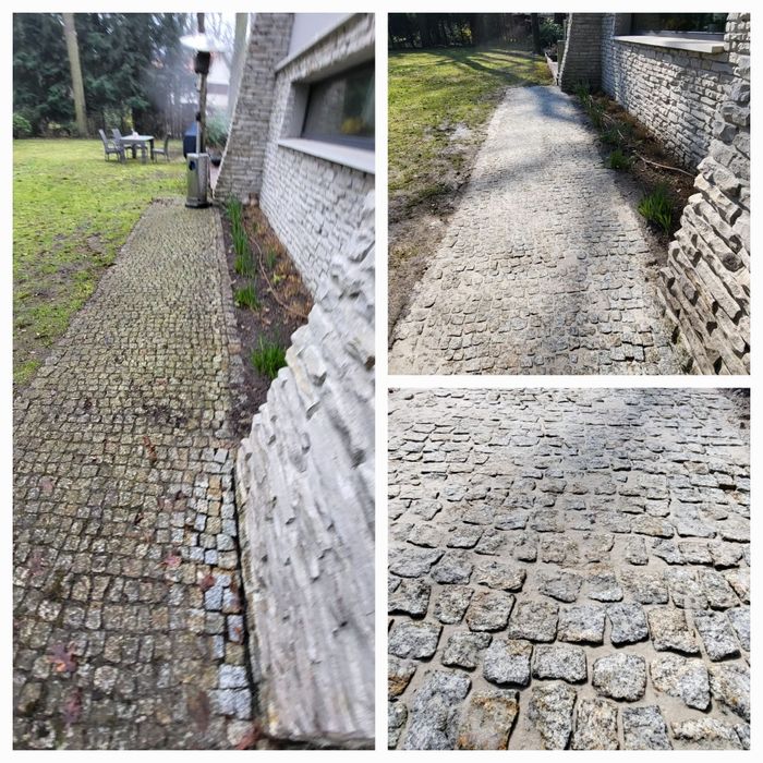 Mycie kostki brukowej, elewacji, dachów.