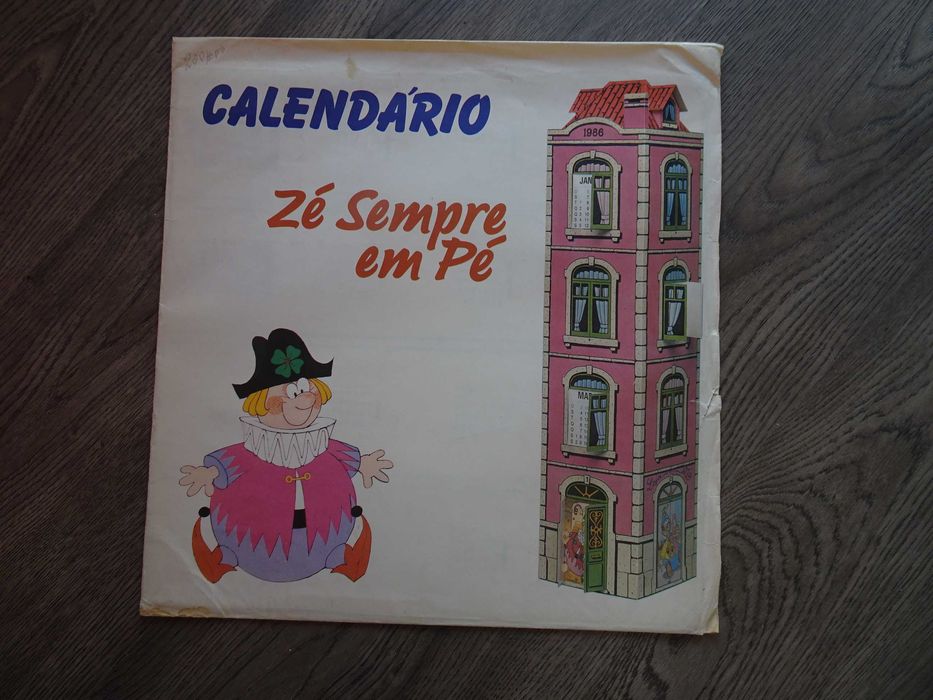 Antigo calendário zé sempre em pé do programa 1 2 3  raro