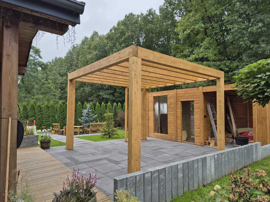 • • • • Pergola ogrodowa • • • • P10 4x4 m producent DREWNOTRIK