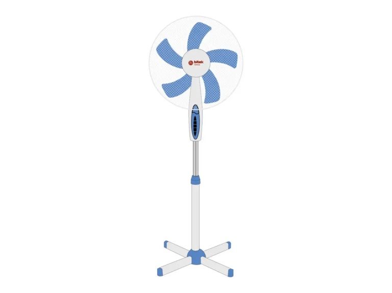 ❗ РОЗПРОДАЖ ❗Вентилятор підлоговий BITEK 16″ (40см) 100Вт 5 пласт. лоп.  BT-1630WB