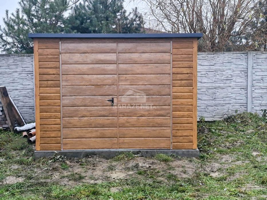 Schowek Domek Ogrodowy 3X4M Orzech Drewnopodobny Dach Spad W Tył Ts929