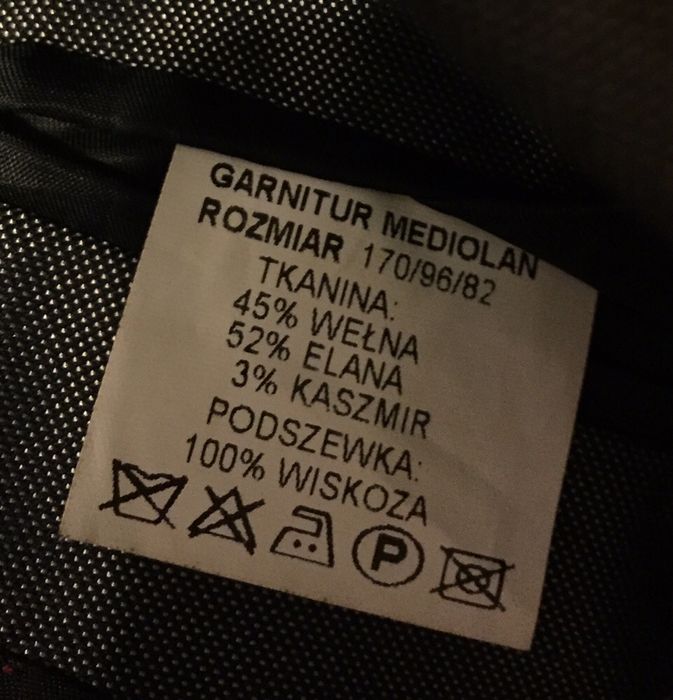 Garnitur męski rozmiar 170/96/82