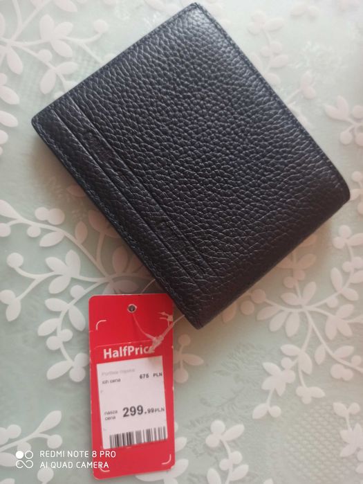 Portfel męski czarny, naturalna  skóra HalfPrice. Najtaniej!