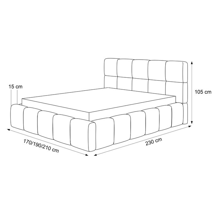 Łóżko tapicerowane FIRENZE z pojemnikiem, stelażem 120/140/160/180x200