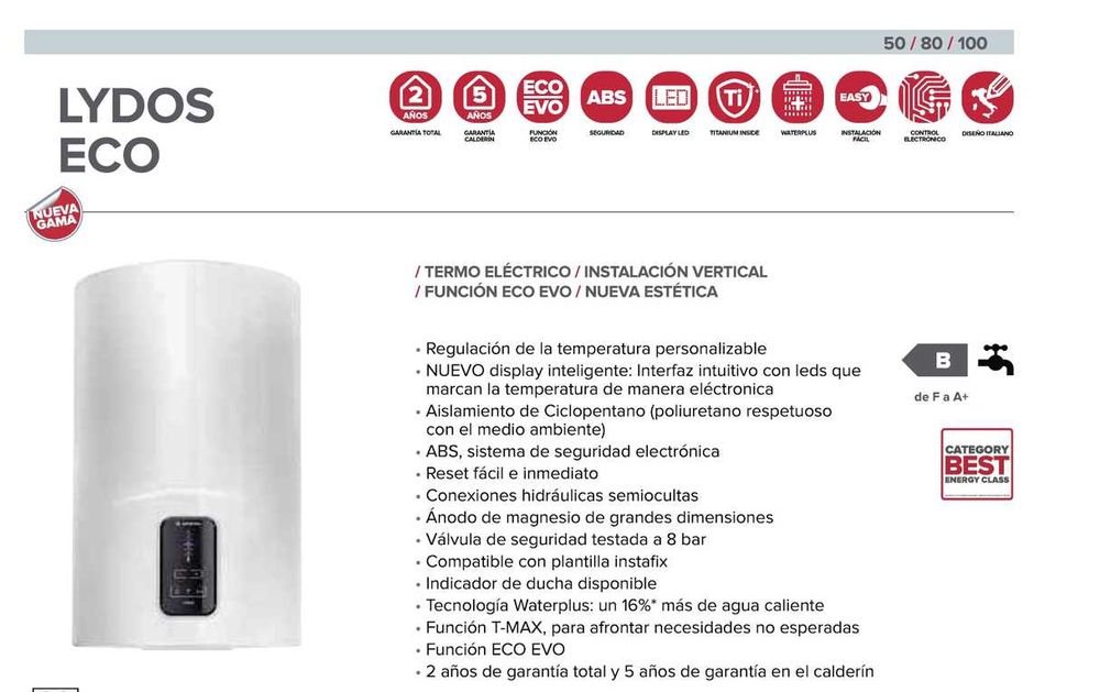 Termoacumulador ARISTON Velis Evo Wifi 100 (100 L - 8 bar). NOVO DENTRO DA CAIXA