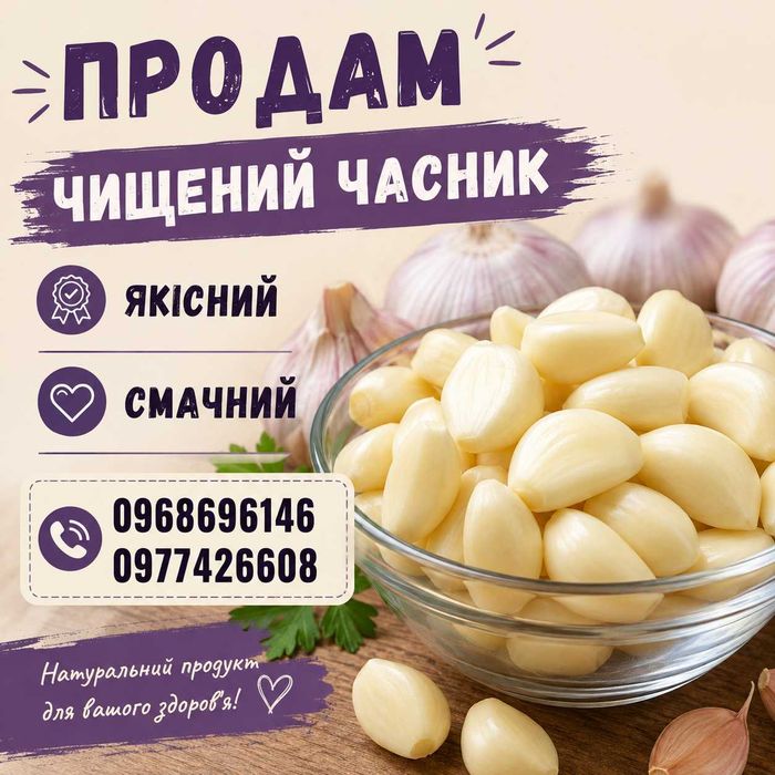 Продам чищений часник