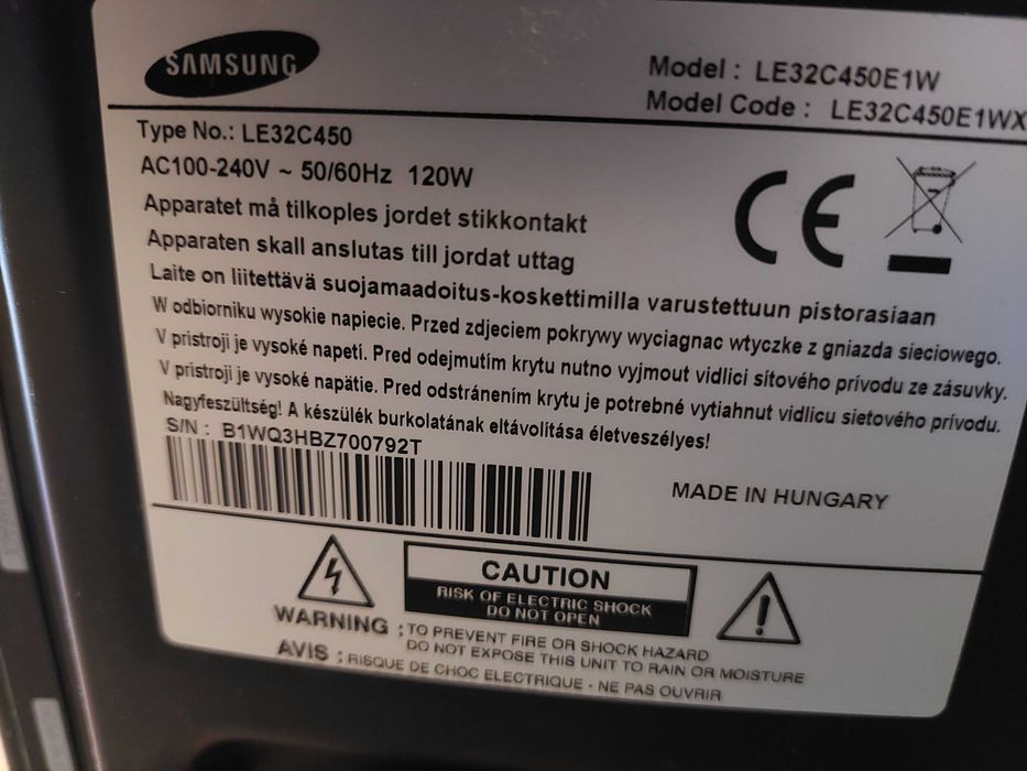 Telewizor Samsung 32 cale LED z pilotem LE32C450