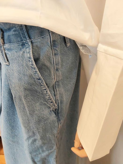 Calças Ganga Largas Novas Azuis Claro Bershka