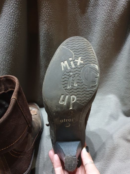 Botim/bota pele camurça castanhas 37