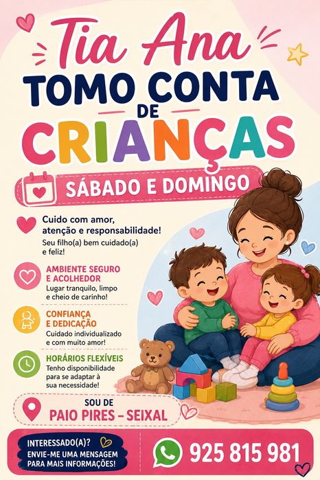Babysitter disponível aos sábados e domingos