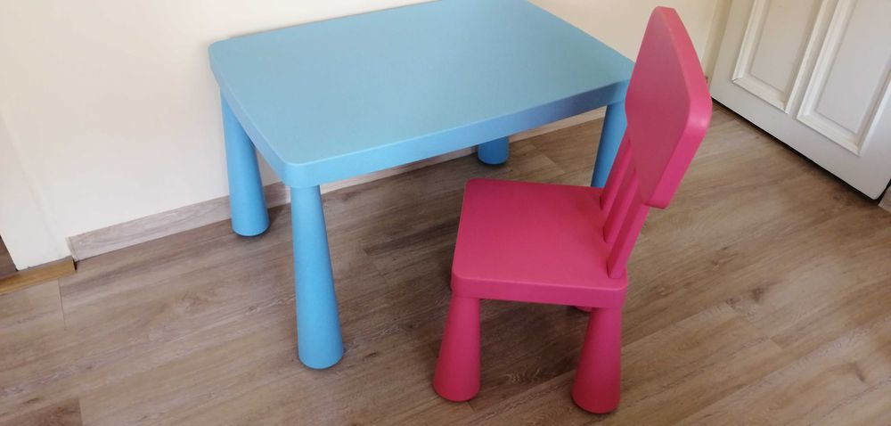Stolik i krzesło dla dziecka Mammut IKEA Niebieski/Różowy