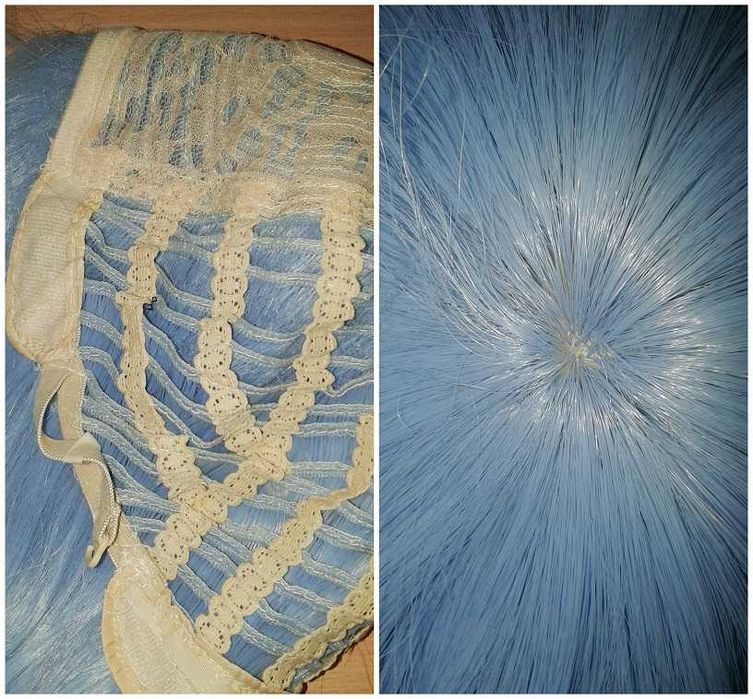 Rei Ayanami NGE wig peruka krótka błękitna z grzywką niebieska cosplay