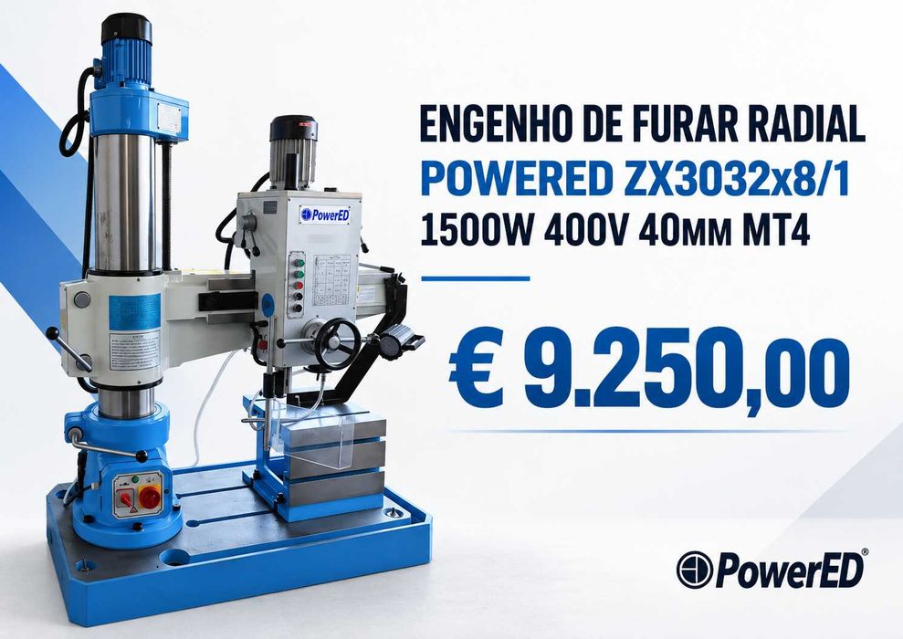 Engenho de Furar Radial POWERED ZX3032x8/1 1500W 400V 40mm MT4 LL29