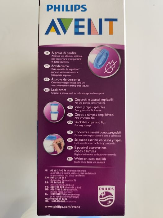 Copos armazenamento Philips avent