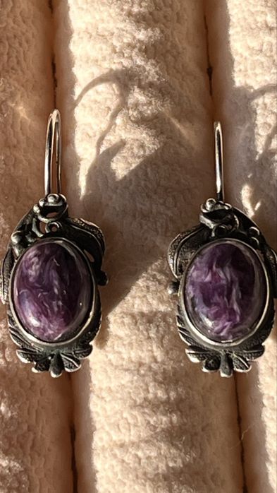 Серьги ,875 ,ссср,чароит