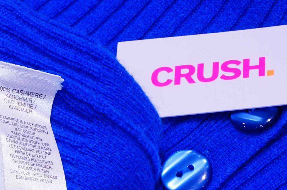 CRUSH sukienka S ołówkowa obcisła 100% kaszmirowa niebieska Cena Producenta: € 700
