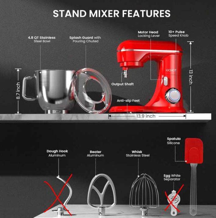 Кухонний планетарний міксер тістоміс Kichot SM-1533