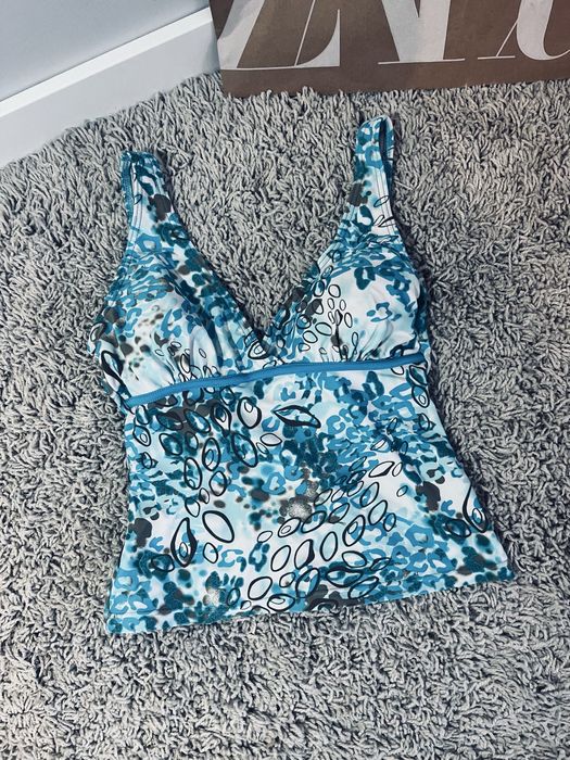 Top kapielowy we wzory niebieski damski bikini stroj kapiekowy rozm M