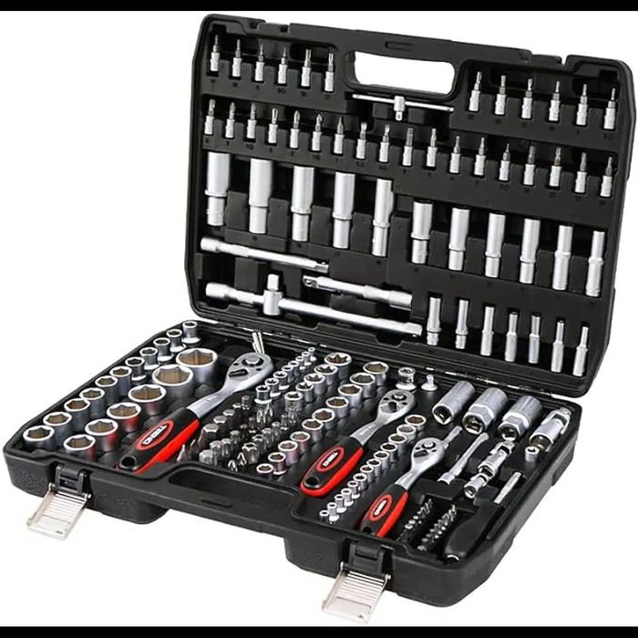 D63-Roquete chaves 172 peças de 1/2" e 1/4" e 3/8" Catraca 172 peças