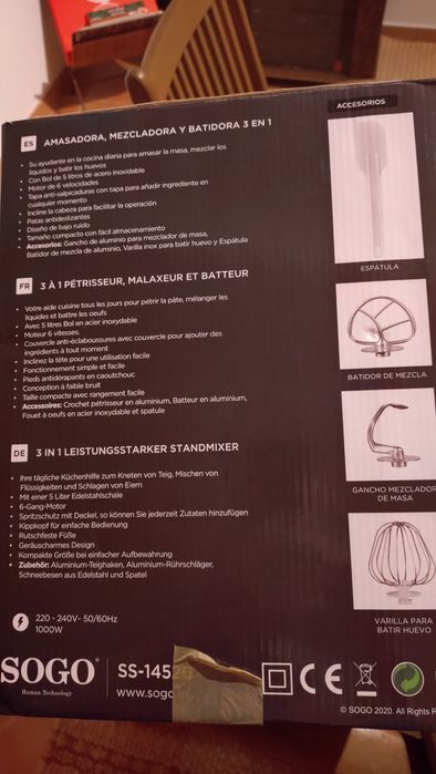 Batedeira Sogo 5L BAT-SS-14520