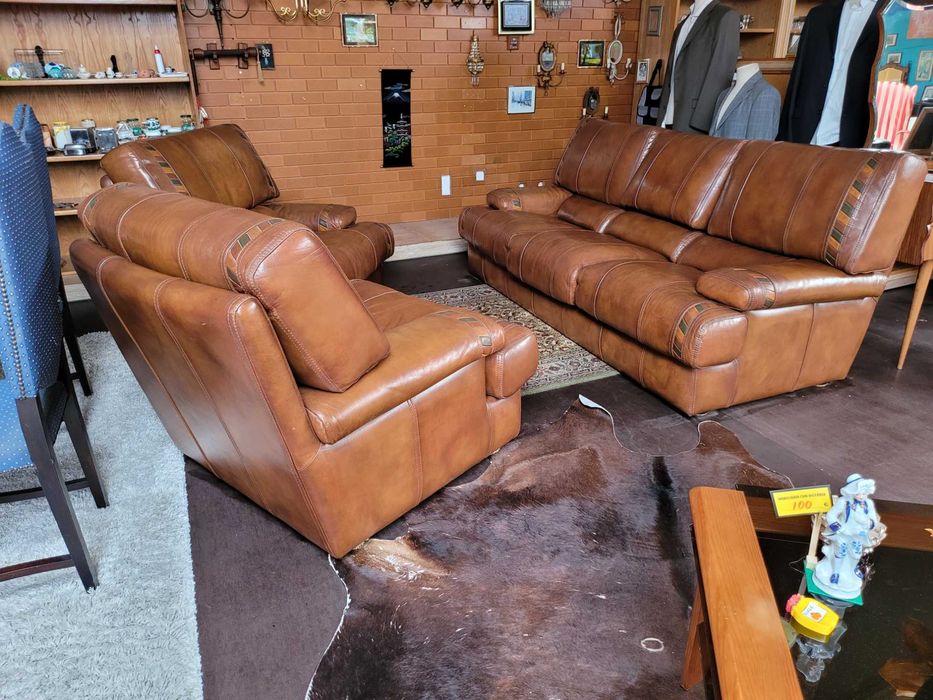 Sofás individuais em pele de búfalo - óptimo estado e qualidade