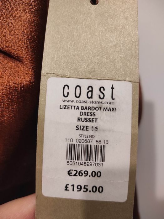 Sukienka wieczorowa,Coast 42 Lizetta Bardot Maxi