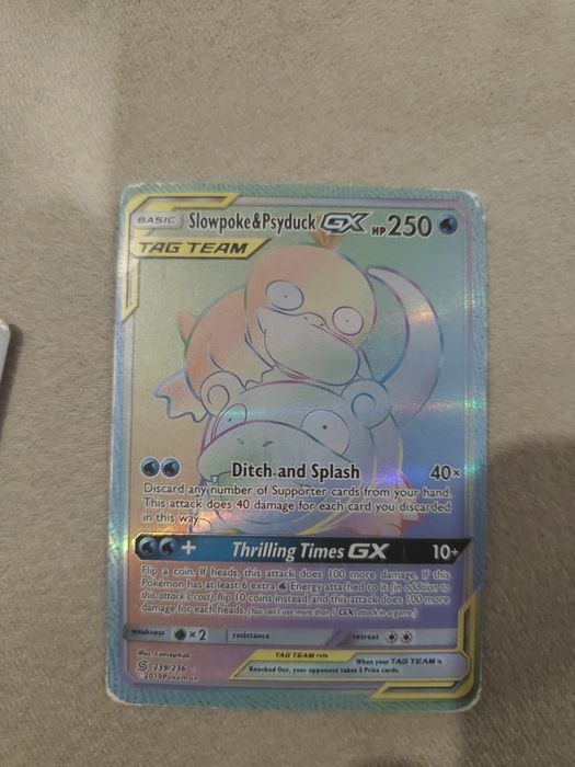 Carta-Pokémon Slowpoke&PsyduckGX