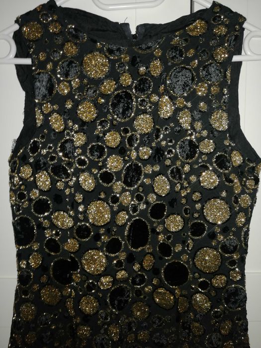 Złota sukienka galowa, na okazje r. 34-36