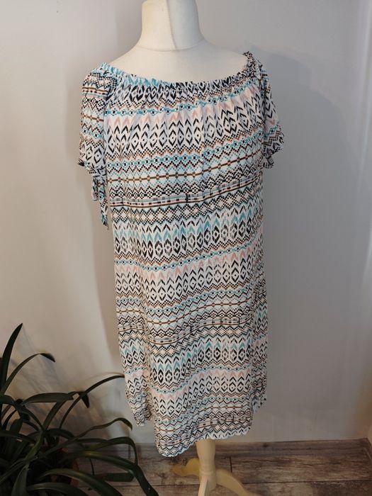 Sukienka letnia plażowa 100% rayon 12 M&G moda L zwiewna