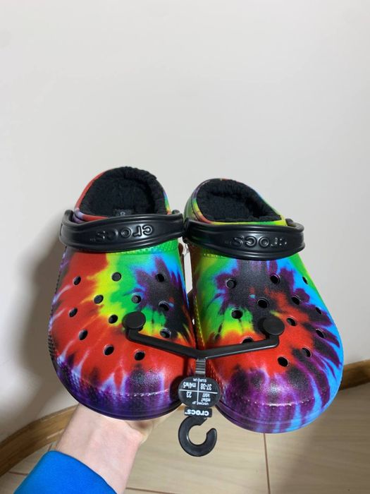 Crocs sport casual Крокси утеплені зимові тапочки домашні яскраві коль